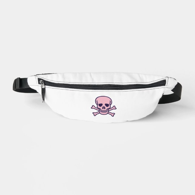 Riñoneras Pink Skull white fanny pack (Anverso)