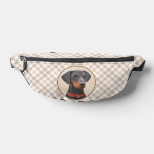 Riñoneras Pinscher alemán pinta arte de perro original negro