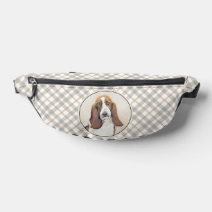 Riñoneras Pintura de Basset Hound Tri Tricolor Arte de Perro