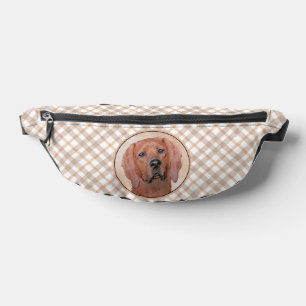 Riñoneras Pintura de Redbone Coonhound Arte de perro origina