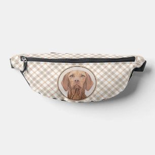 Riñoneras Pintura de Vizsla Óxido Dorado Arte de Perro Origi