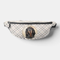 Pintura original de sabueso coonhound negro y fueg