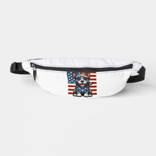 Riñoneras Pitbull Patriótico Bandera Americana 4 de Julio Ba