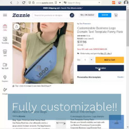 Riñoneras Plantilla de texto de dominio de logotipo comercia