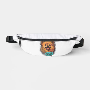 Riñoneras Pomerania de Pop Art perro cómico retro