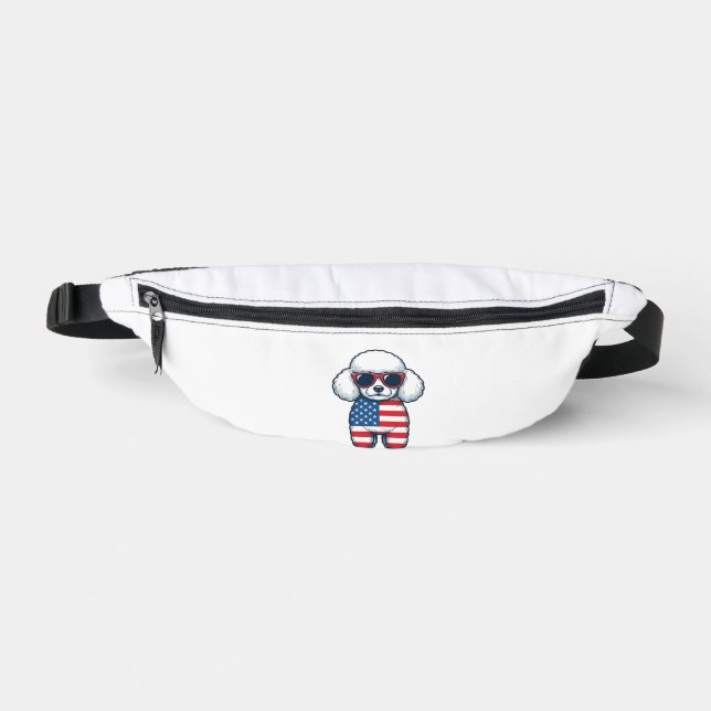 Riñoneras Poodle Patriótico con Gafas de Sol Diseño Vectoria (Anverso)