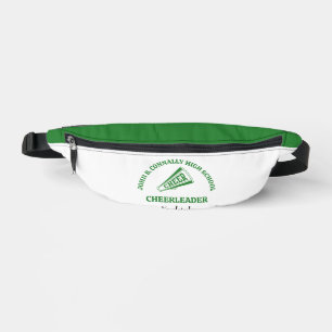 Riñoneras Porrista Verde Personalizada de Escuela Secundaria