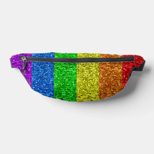 Riñoneras PURPURINA arcoíris vibrante de la bandera LGBT des