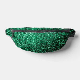 Riñoneras Purpurinas de imitación verde esmeralda brillan