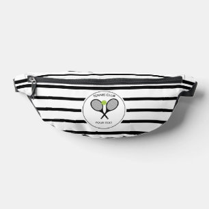 Riñoneras Raqueta de tenis personalizada raya blanca y negra