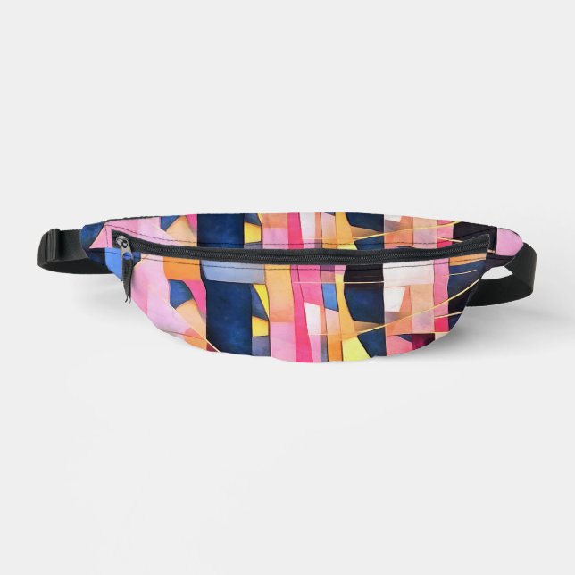 Riñoneras Rectángulos y Triángulos Abstracto Geométrico (Anverso)