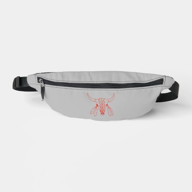 Riñoneras Red Ghost Dance Buffalo line gray fanny pack (Anverso)