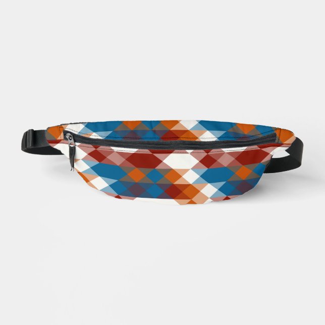 Riñoneras red white blue and orange geometric (Anverso)