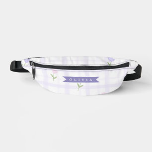 Riñoneras Regalo Personalizado de Nombre Floral de Cuadros d