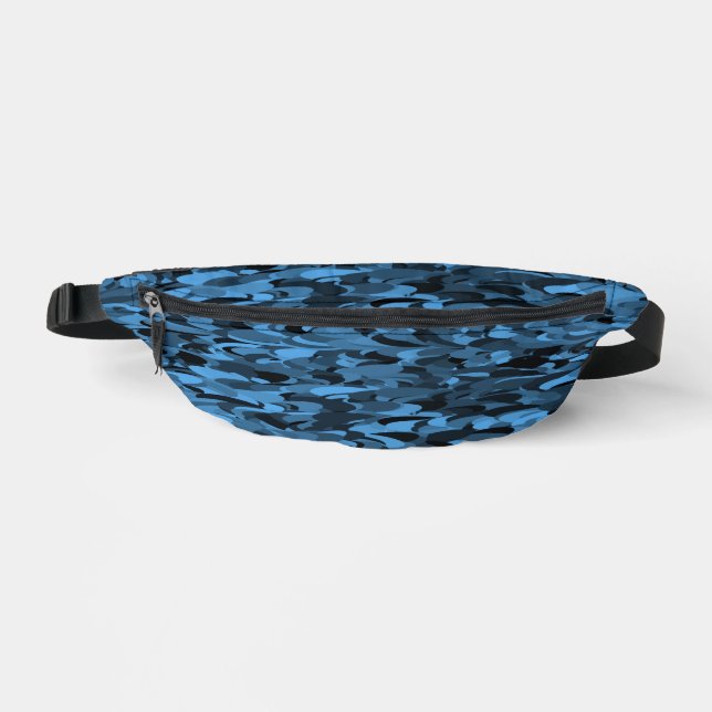 Riñoneras Resumen Patrón Azul Negro Fanny Pack (Anverso)