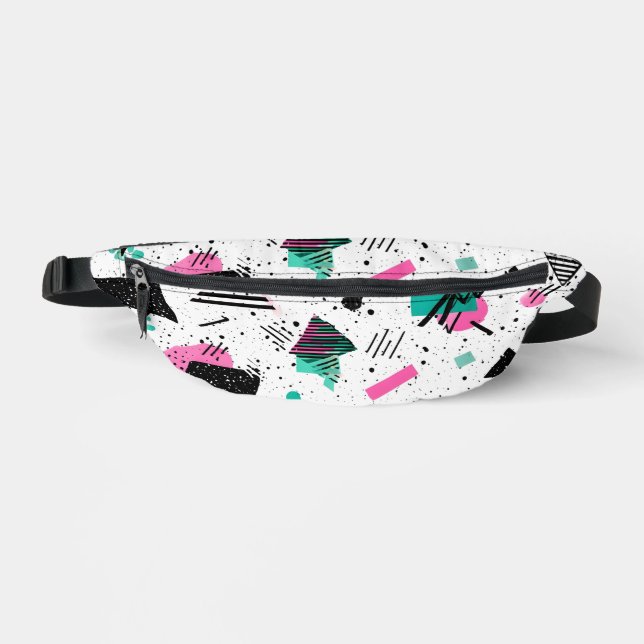 Riñoneras Retro Memphis Geometric Pattern (Anverso)