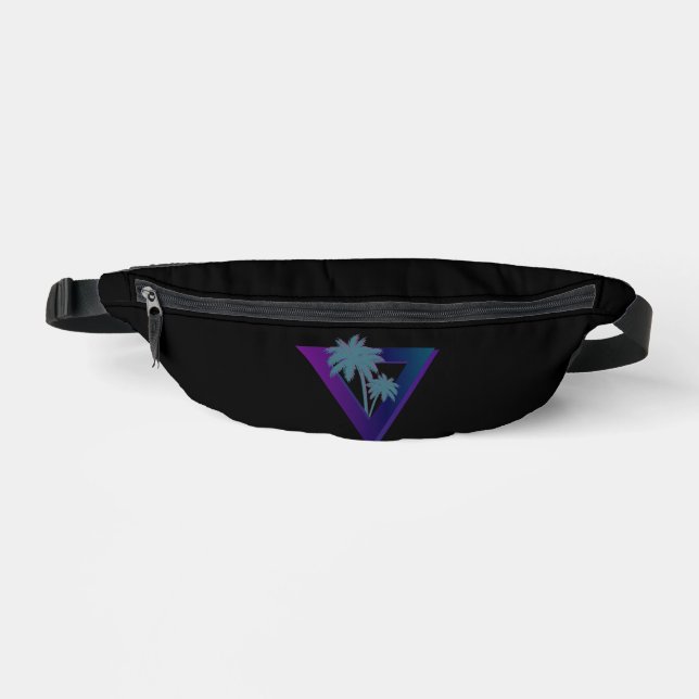 RIÑONERAS RETRO PALM TREES TRIANGLE FANNY PACK (Anverso)