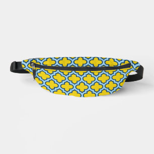 Riñoneras Rojo azul amarillo y bebé, Entramado, Quatrefoil