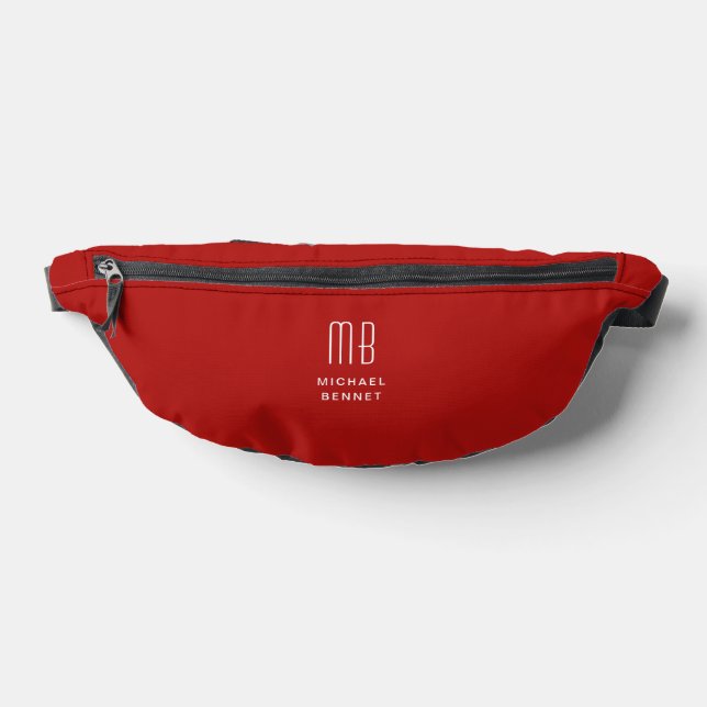 Riñoneras Rojo monogramado elegante (Distribución)