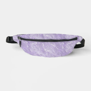 Riñoneras Seda Moire Pequeño Patrón en Lila Lavanda