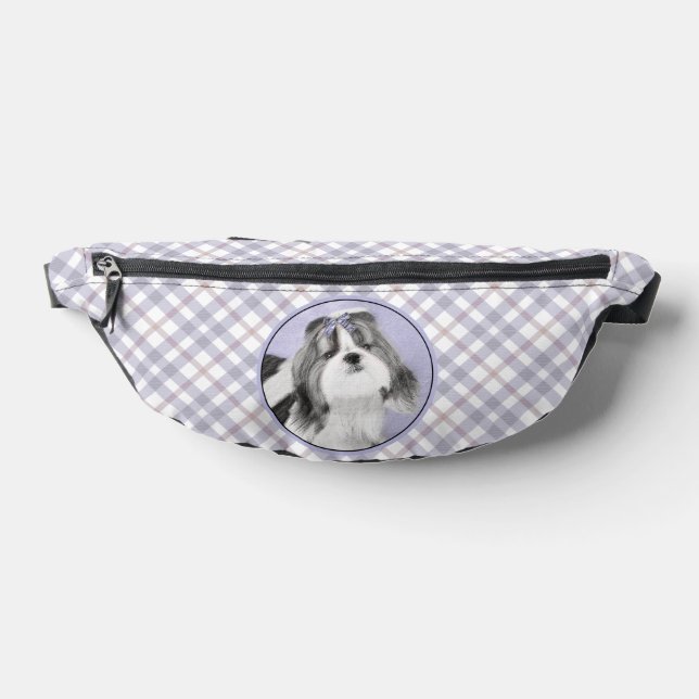 Riñoneras Shih Tzu Pintando Arte Perro Original Blanco y Neg (Distribución)