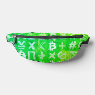 Riñoneras Símbolos de Bitcoin (beneficio brillante verde - 2