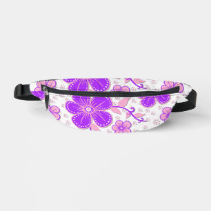 Riñoneras Simple estampa de acuarela floral púrpura y rosa