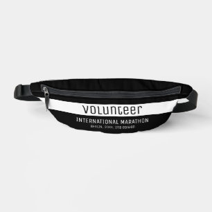 Riñoneras Simple Voluntariado Blanco y Negro Promocional 