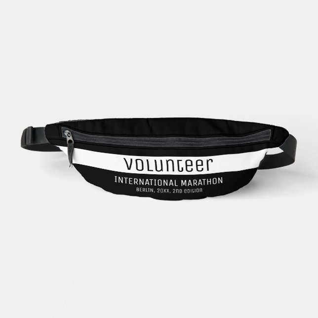 Riñoneras Simple Voluntariado Blanco y Negro Promocional  (Anverso)