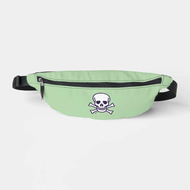 Riñoneras Skull n Bones green fanny pack (Anverso)