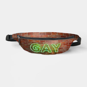 Riñoneras SlipperyJoe iluminado letrero de neón gay brillant