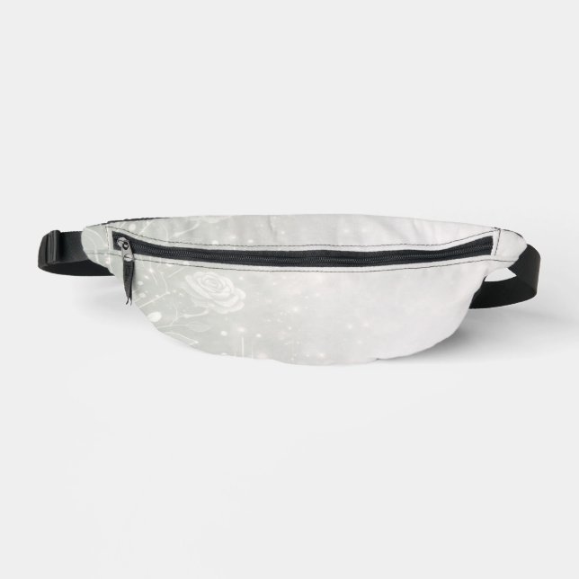 Riñoneras Soft sage and frosted white florals AI art  (Anverso)