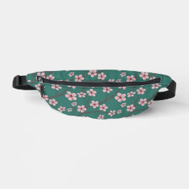 Riñoneras Spring flowers cherry blossom green seamless