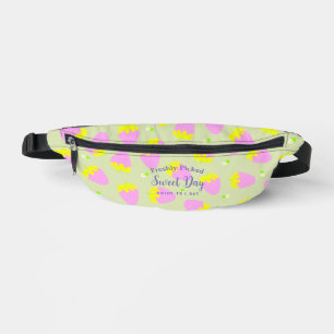 Riñoneras Strawberry Pink Green Fanny Pack