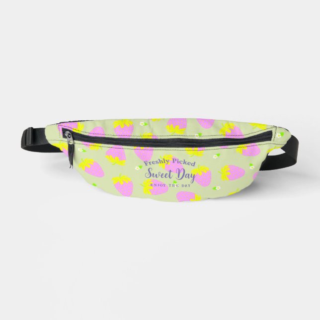 Riñoneras Strawberry Pink Green Fanny Pack (Anverso)