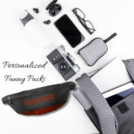 Riñoneras Stripe de cuero rojo con título sobre hombres de c