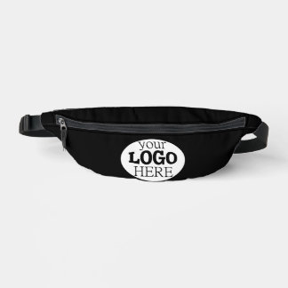 Riñoneras Su logotipo comercial personalizado en negro