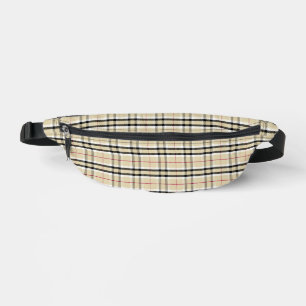 Riñoneras Tan y Black Tartan Plaid