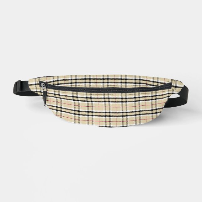Riñoneras Tan y Black Tartan Plaid (Anverso)