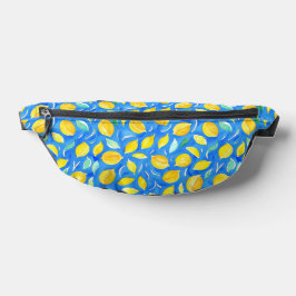 Riñoneras Tendencia Azul Amarillo Cítrico Limón Acuarela 