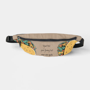 Riñoneras Texto gracioso personalizado Taco Gráfico retro mo