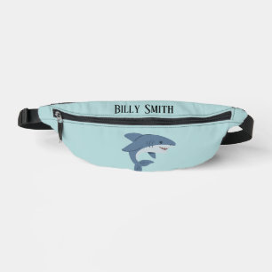 Riñoneras Tiburón azul lindo personalizado