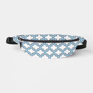 Riñoneras Trellis azul blanco y bebé, Entramado, Quatrefoil