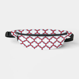 Riñoneras Trellis blanca y roja, Entramado, Quatrefoil