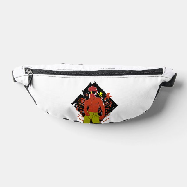 Riñoneras Un gallo caliente al estilo de un arte pop. (Distribución)