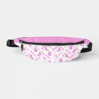 Riñoneras Unicornios rosa morado nombre personalizado