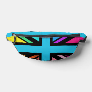 Riñoneras Unión Jack/Bandera Multicolorizado+Diseño Negro