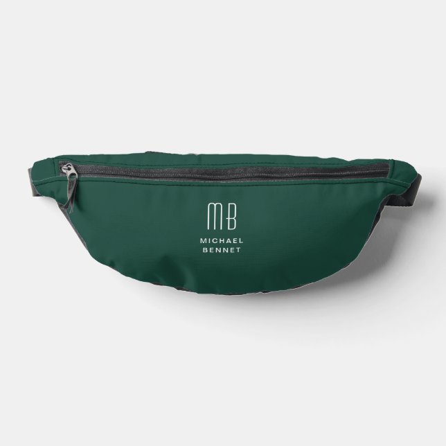 Riñoneras Verde monogramado elegante (Distribución)