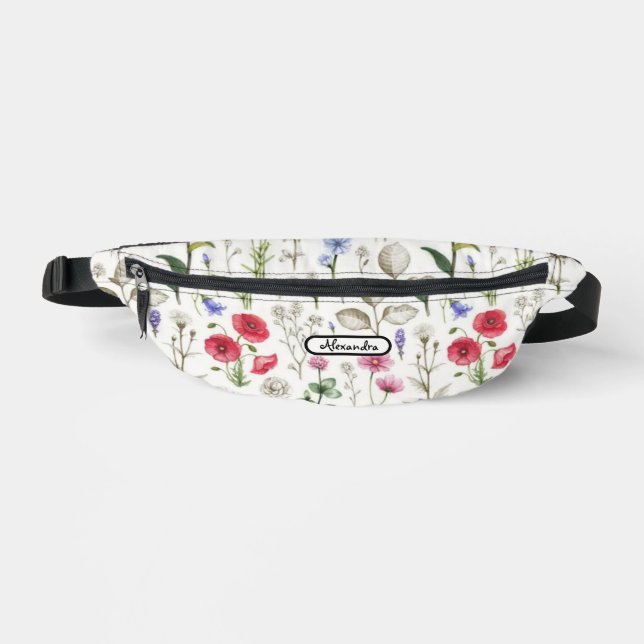 Riñoneras Wild Flowers Illustration Pattern – Hand-Drawn  (Anverso)