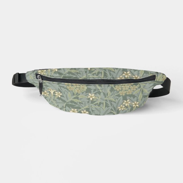 Riñoneras William Morris Jasmine Azul Arte Botánico Verde (Anverso)